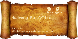 Mudrony Eulália névjegykártya